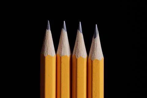 Pencil tips on black background Foto stock