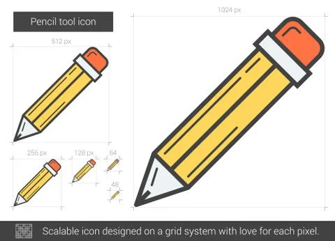 Pencil tool line icon 스톡 일러스트