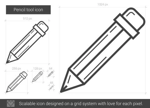 Pencil tool line icon 스톡 일러스트