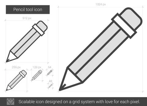 Pencil tool line icon イラスト素材