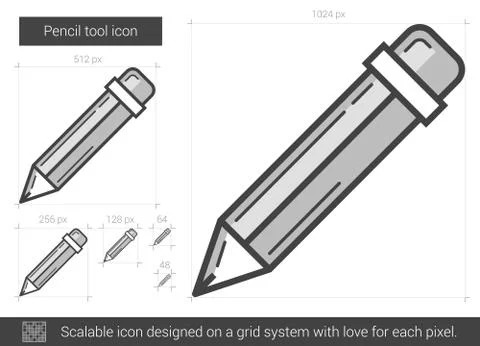 Pencil tool line icon Stockillustratie