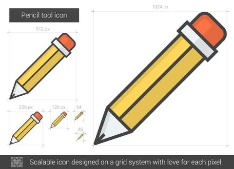 Pencil tool line icon Stock Illustration