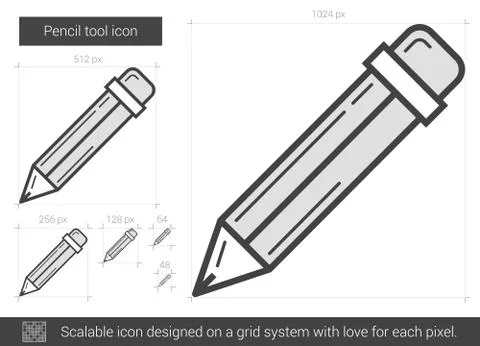 Pencil tool line icon Illustrazione stock