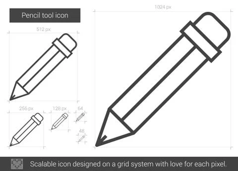 Pencil tool line icon. Illustrazione stock