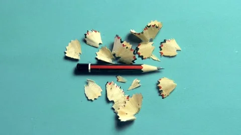 Pencil with trash Stock Footage 68375072