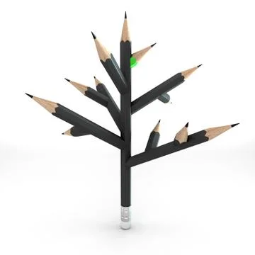 Pencil tree Stock Illustration