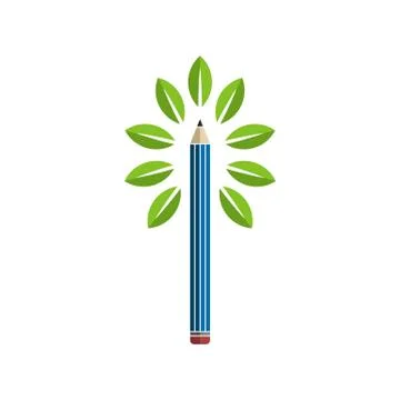 Pencil Tree Logo Template Illustration Design. Vector EPS 10. Stock Illustration