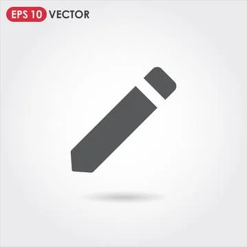 Pencil ui web button. vector icon Stock Illustration