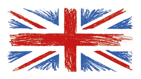 Pencil Union Jack Flag Stock Illustration