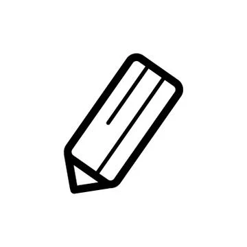 Pencil vector icon. Black and white note illustration. Outline linear icon. Stock Illustration