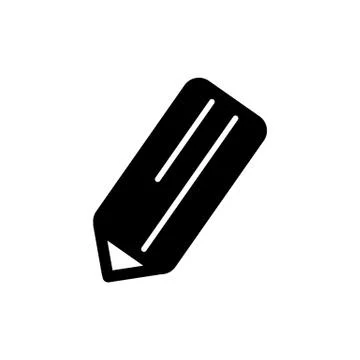 Pencil vector icon. Black and white note illustration. Solid linear icon. Stock Illustration
