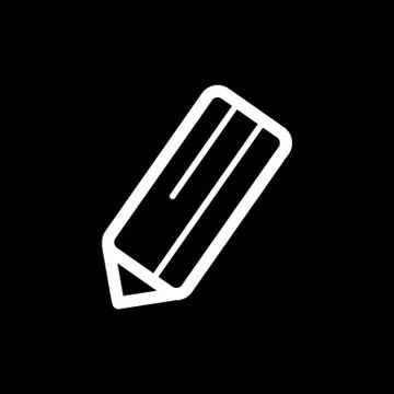 Pencil vector icon. Black and white note illustration. Outline linear icon. Stock Illustration