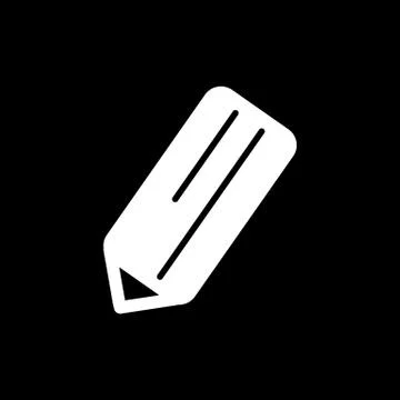 Pencil vector icon. Black and white note illustration. Solid linear icon. Stock Illustration