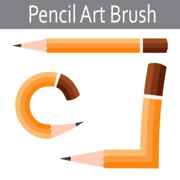 Pencil vector icon. Illustrator art brush Illustrazione stock