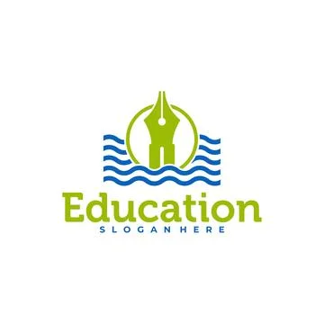 Pencil with Water logo vector template, Creative Pencil design concepts ill.. 库存插图