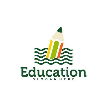Pencil with Water logo vector template, Creative Pencil design concepts ill.. 库存插图