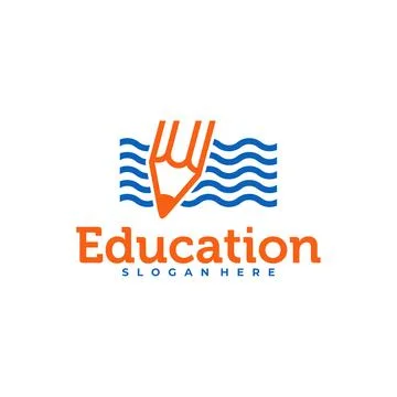 Pencil with Water logo vector template, Creative Pencil design concepts ill.. 库存插图
