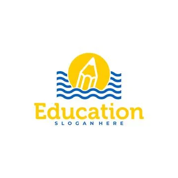 Pencil with Water logo vector template, Creative Pencil design concepts ill.. 库存插图