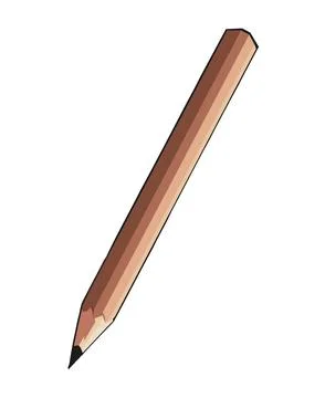 A pencil on a white background, symbolizing creativity and education Stock Illustration