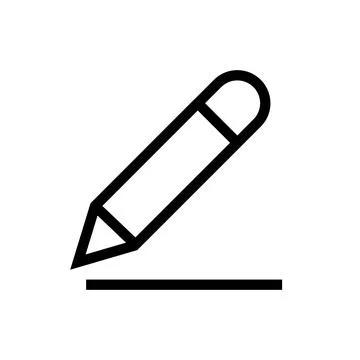 Pencil write line icon isolated on white background. Black flat thin icon o.. Stock Illustration