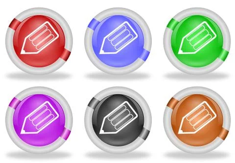 Pencil write web icon buttons Stock Illustration