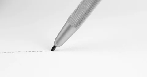 Pencil writes line on paper Stock Footage 93689832