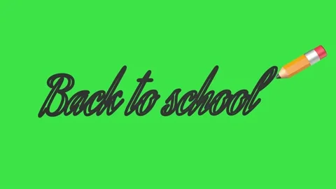 Pencil writes the text Back to School on the green screen. Stock Footage 220346362
