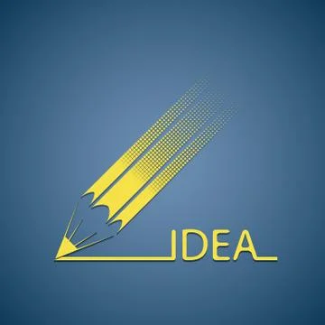 Pencil writes the word idea Stock-Illustration