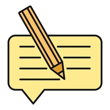 Pencil writing content in a speech bubble message イラスト素材