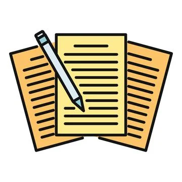 Pencil writing on document paper for notes Illustrazione stock