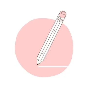 The pencil writing note. Mark done. Vector illustration isolated on a white Illustrazione stock