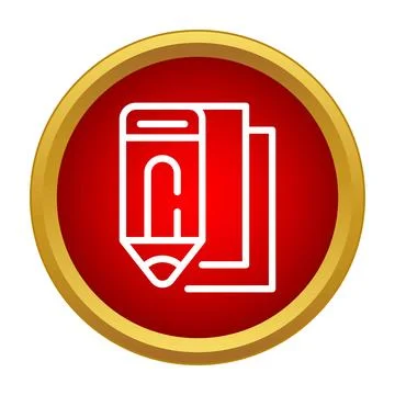 Pencil writing on paper document creating content icon Stock Illustration