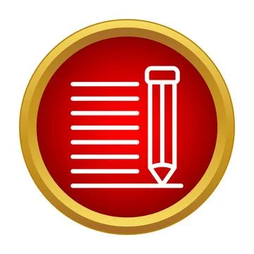 Pencil writing text on document line icon Stock Illustration