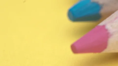 Pencil yellow background slider side Stock Footage 128343875