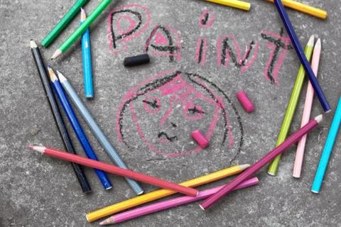Pencils and chalks Фото