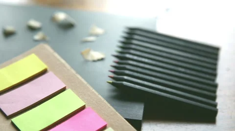 Pencils and notebook Stock-Footage 55843508