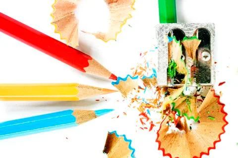 Pencils and sharpener Foto stock