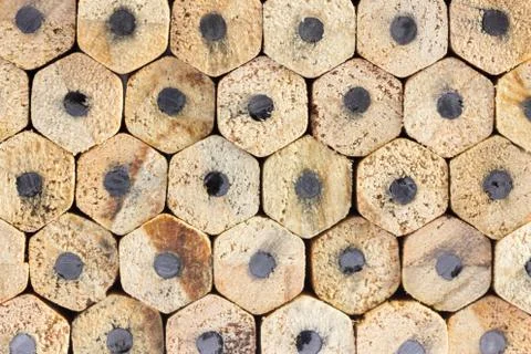 Pencils background closeup Stock Photos