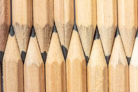 Pencils background texture closeup Stock Photos