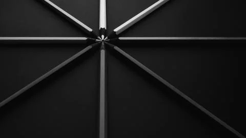 Pencils on black background Stock Photos