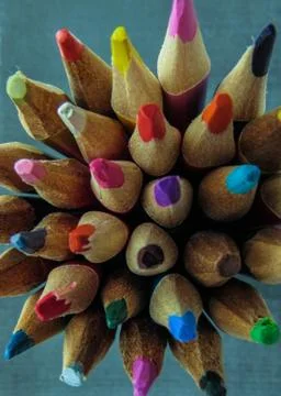 Pencils in a bunch. It doesnt matter what color you are if youre connected wi Stock Photos