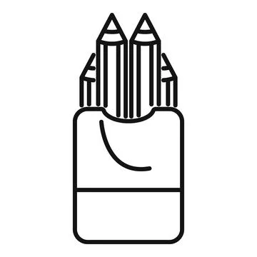 Pencils case with two pencils pointing up being pulled out for drawing Stock Illustration
