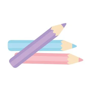 Pencils color draw art icon design white background Stock Illustration