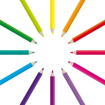 Pencils Color Wheel (Vector) Stock Illustration