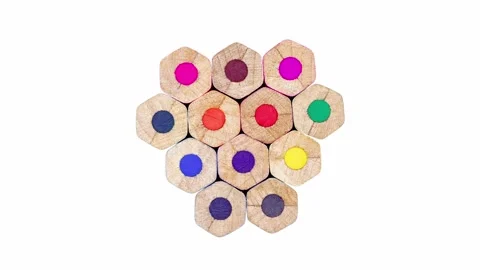Pencils colored ends, rotating on white background Stock-Footage 242358133
