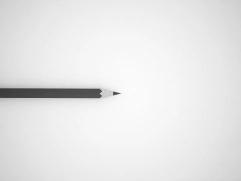 Pencils concept rendered one black Stock Illustration