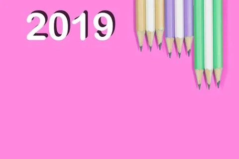 Pencils with​ copy​ space​ for​ text Foto stock