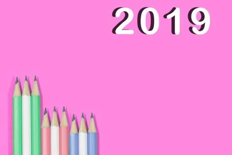 Pencils with​ copy​ space​ for​ text Stock Photos