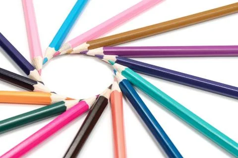 Pencils create a rounding Stock Photos
