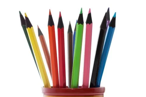 Pencils in a cup Stock Photos